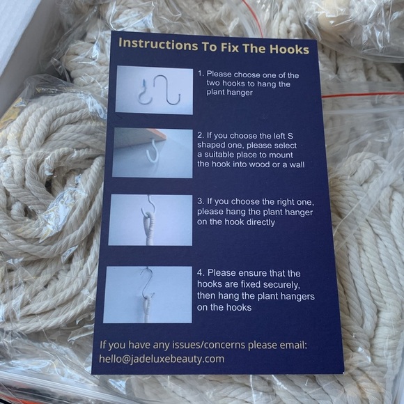 Jade Luxe‎ macrame plant hanger 7 PCs new on box bohemian beaded indoor - Picture 5 of 11